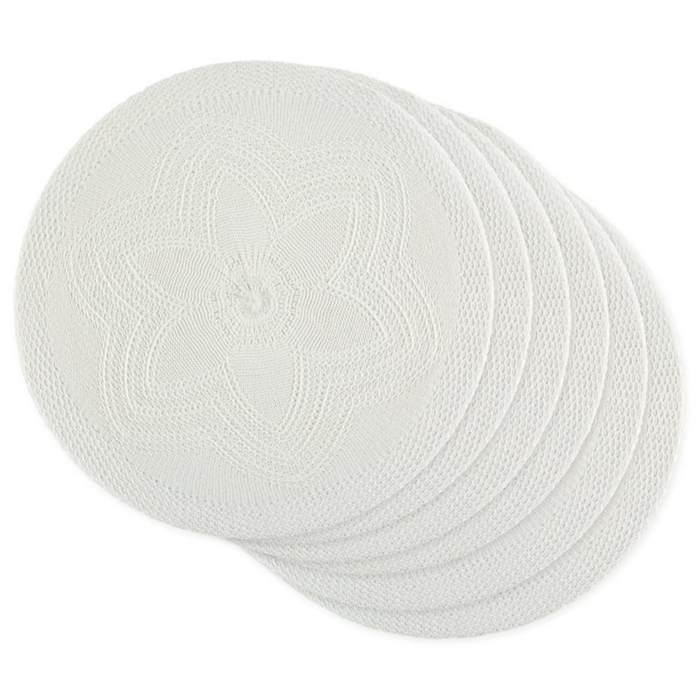 Elegant White Floral Placemats Set